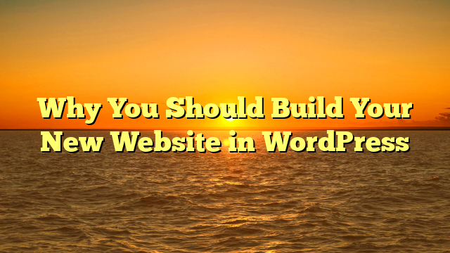 Why You Should Build Your New Website in WordPress